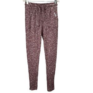 Gymshark Joggers size S Knit Waffle Weave Pockets Burgundy Wine Drawstring Waist